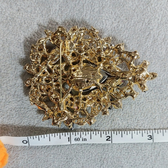 80x60mm large multi colored rhinestone brooch jewelry - Picture 3 of 8